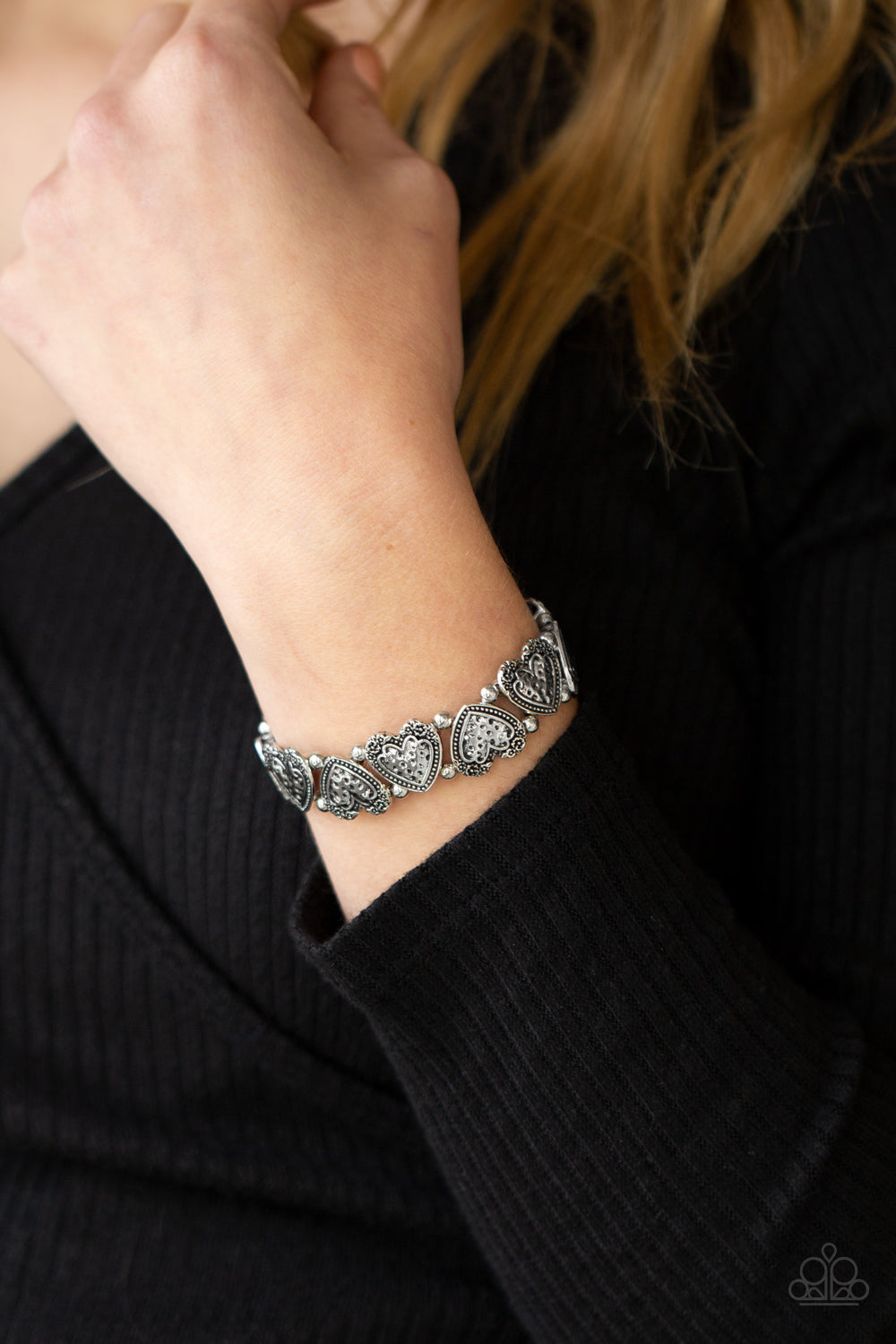 Paparazzi ♥ Rustic Heartthrob - Silver ♥  Bracelet