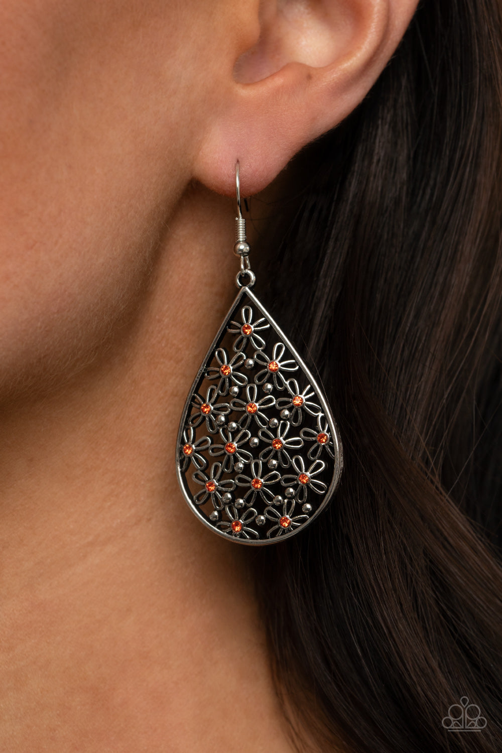 Paparazzi ♥ Tick, Tick, BLOOM! - Orange ♥  Earrings