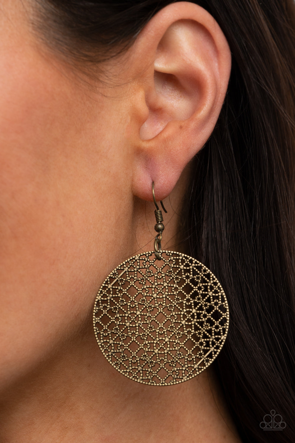 Paparazzi ♥ Metallic Mosaic - Brass ♥  Earrings