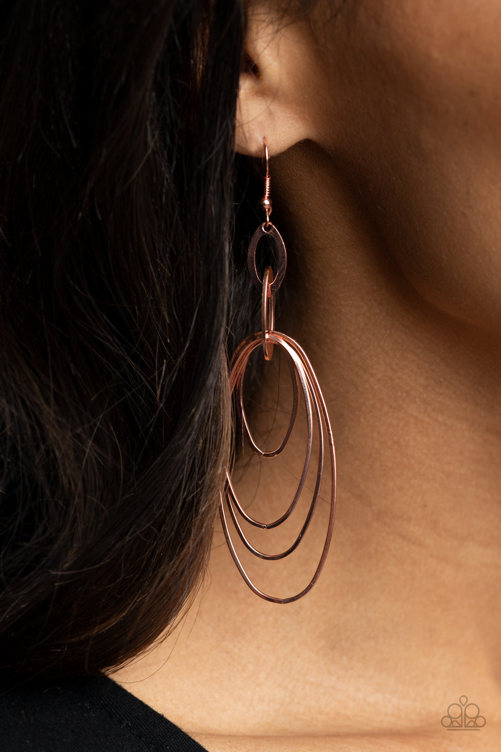 Paparazzi ♥ OVAL The Moon - Copper ♥  Earrings