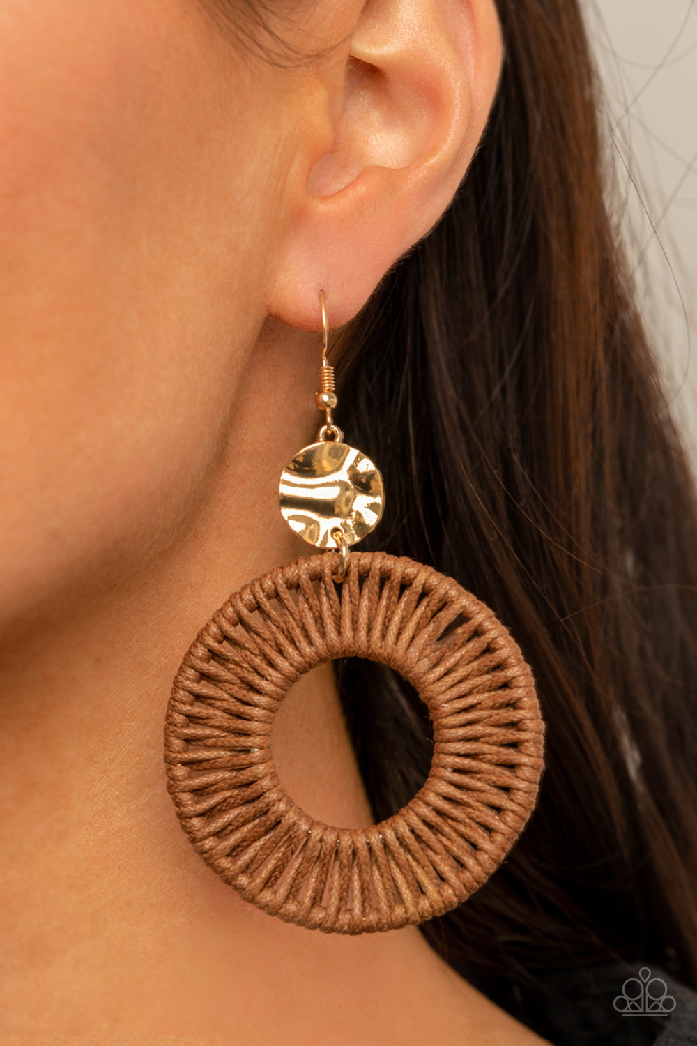 Paparazzi ♥ Total Basket Case - Brown ♥  Earrings