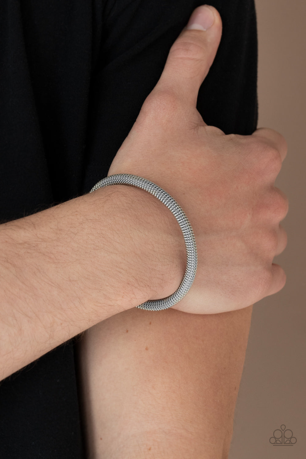 Paparazzi ♥ Metro Machiavellian - Silver ♥  Mens Bracelet