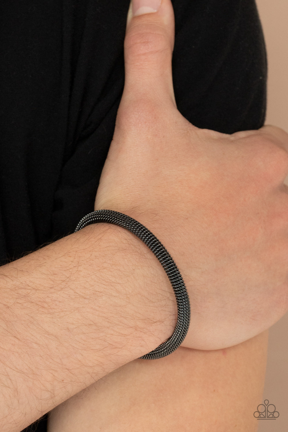 Paparazzi ♥ Metro Machiavellian - Black ♥  Mens Bracelet
