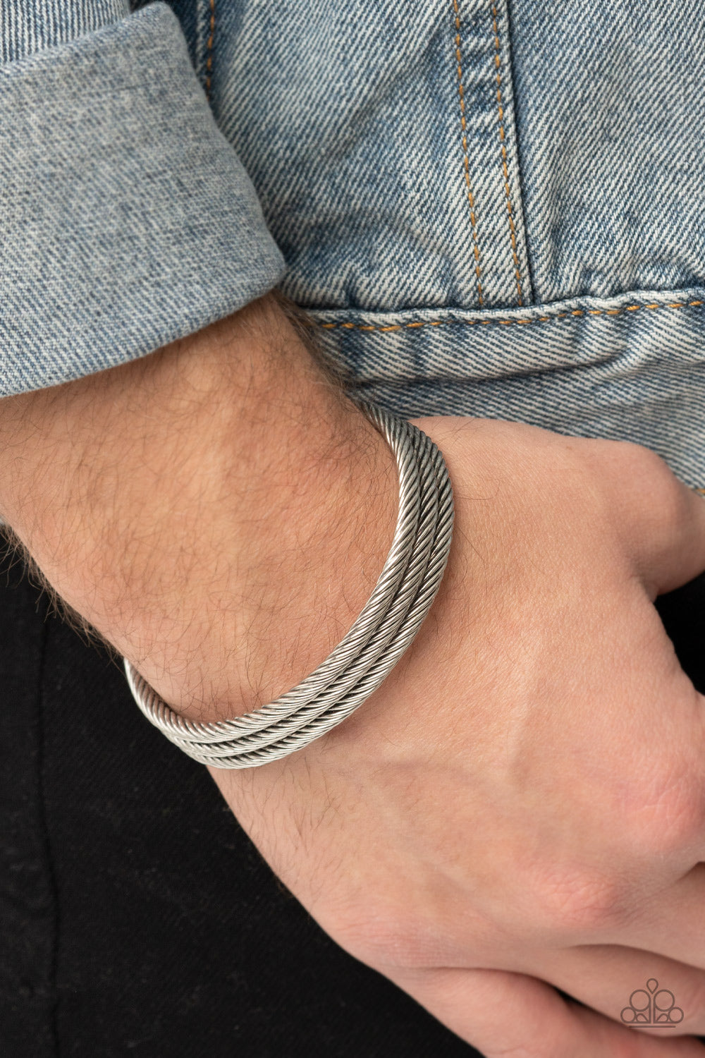 Paparazzi ♥ Armored Cable - Silver ♥  Mens Bracelet