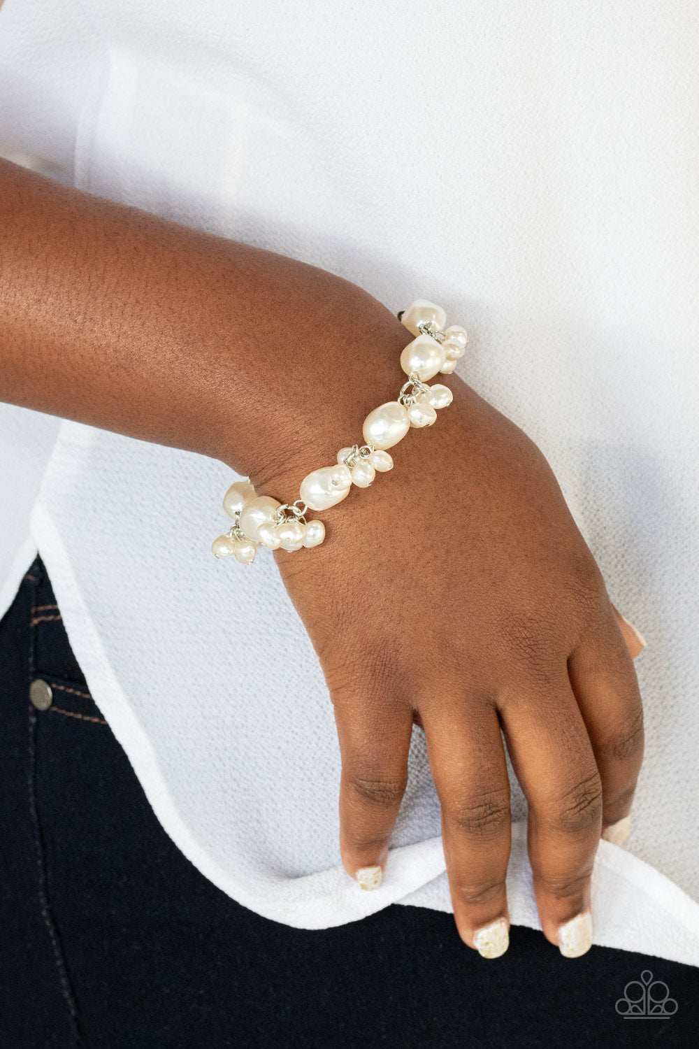 Paparazzi ♥ Imperfectly Perfect - White ♥  Bracelet