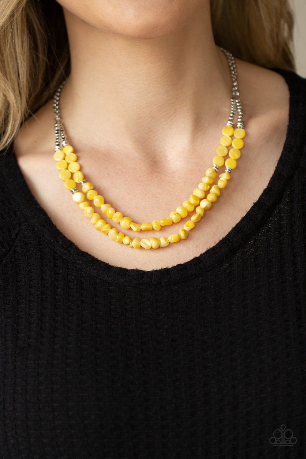 Paparazzi ♥ Staycation Status - Yellow ♥  Necklace