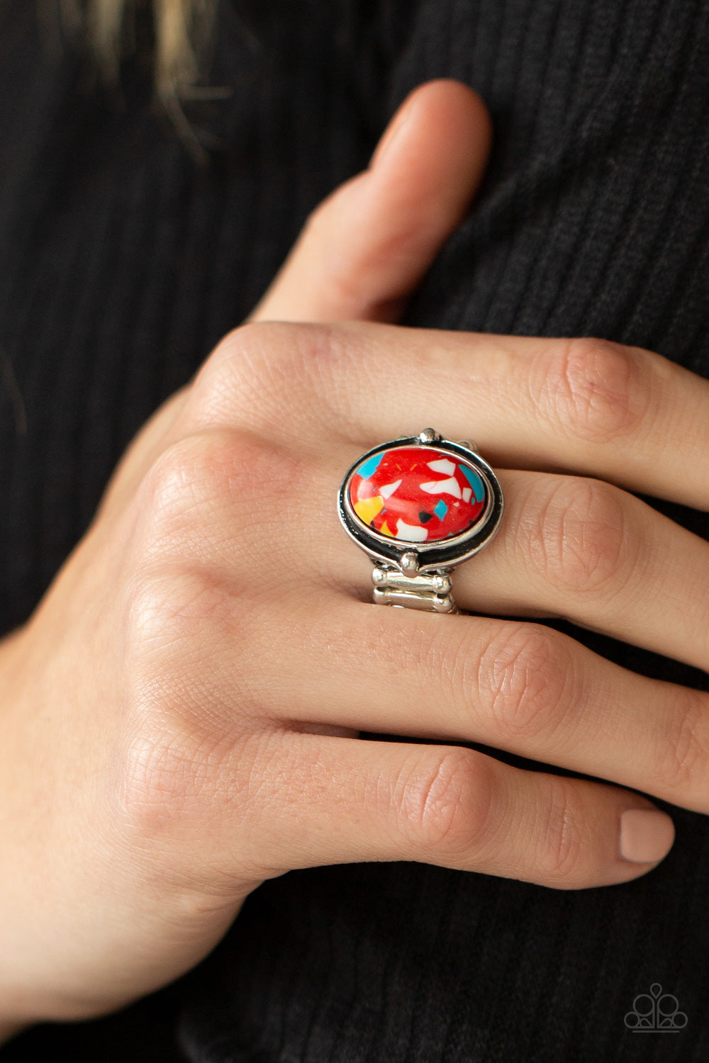 Paparazzi ♥ Terrifically Terrazzo - Red ♥  Ring