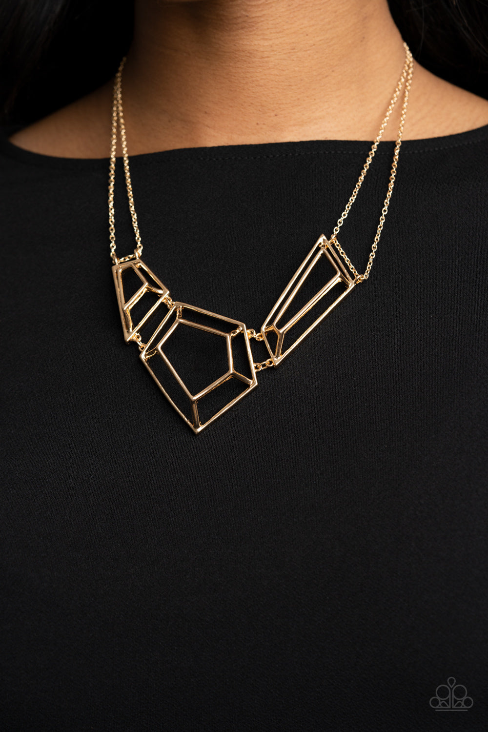 Paparazzi ♥ 3-D Drama - Gold ♥  Necklace