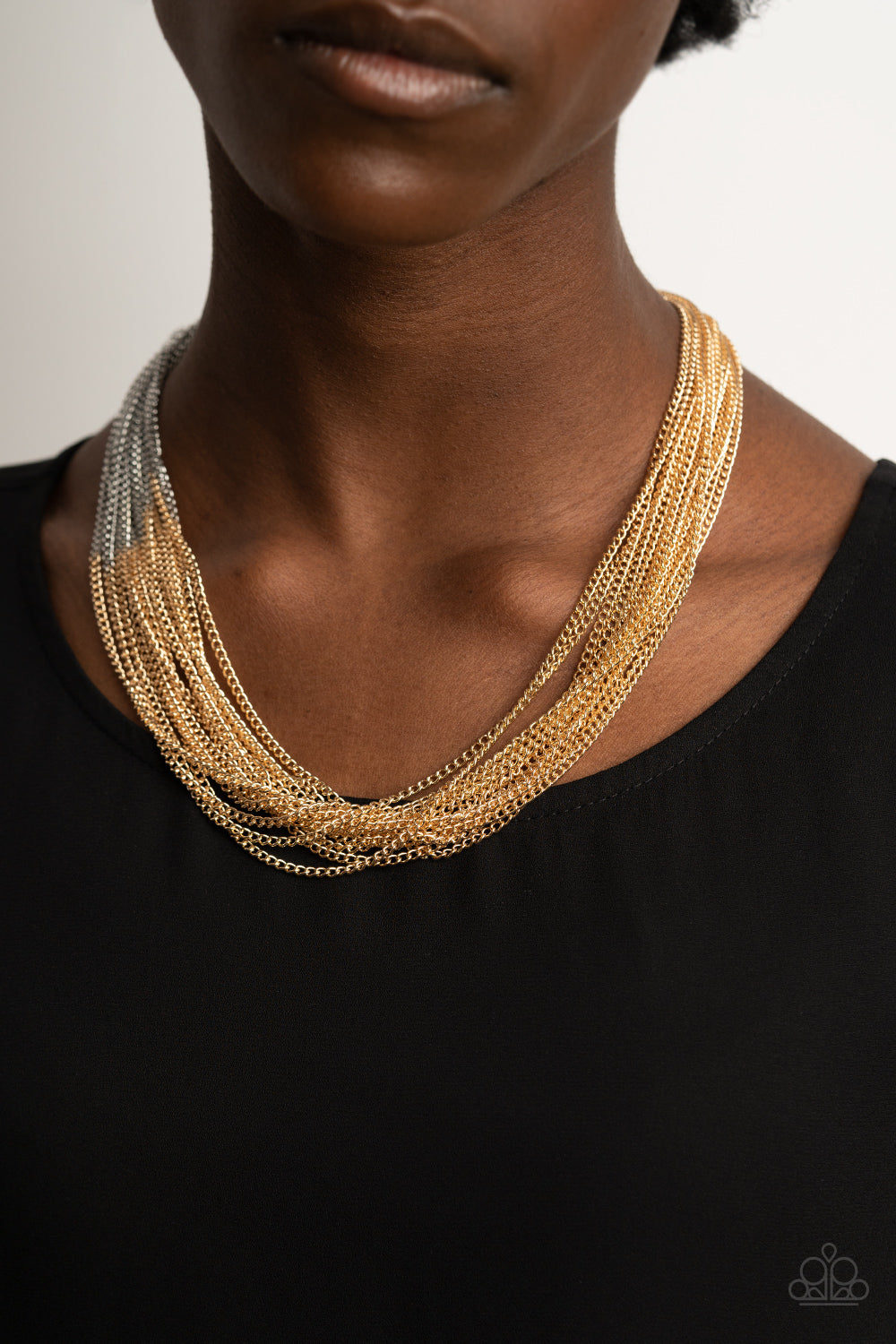 Paparazzi ♥ Metallic Merger - Gold ♥  Necklace