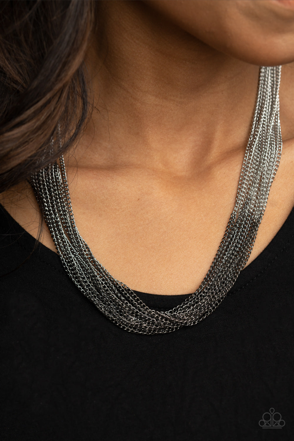 Paparazzi ♥ Metallic Merger - Black ♥  Necklace