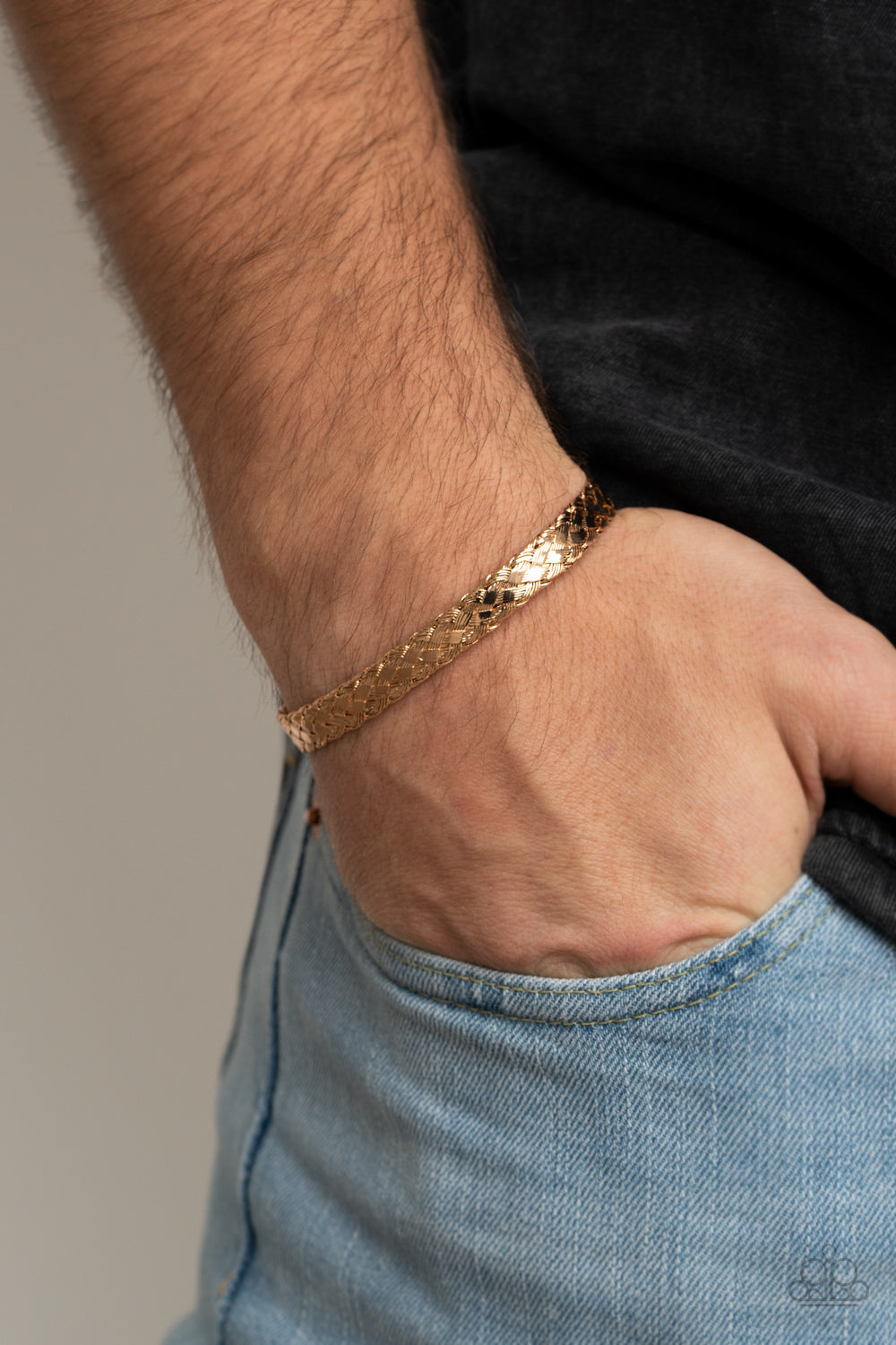 Paparazzi ♥ Cable Couture - Gold ♥  Mens Bracelet