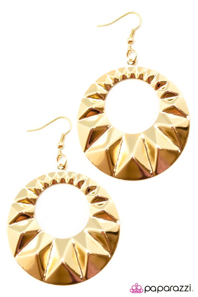 Paparazzi ♥ At First Light - Gold ♥ Earrings