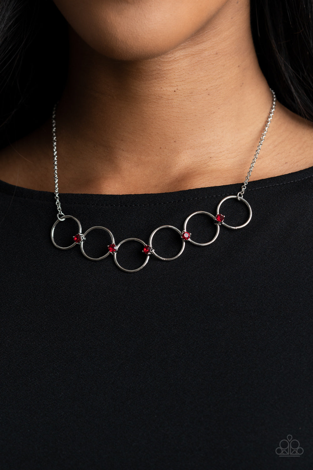 Gallery Gem-Red Necklace-Paparazzi Accessories