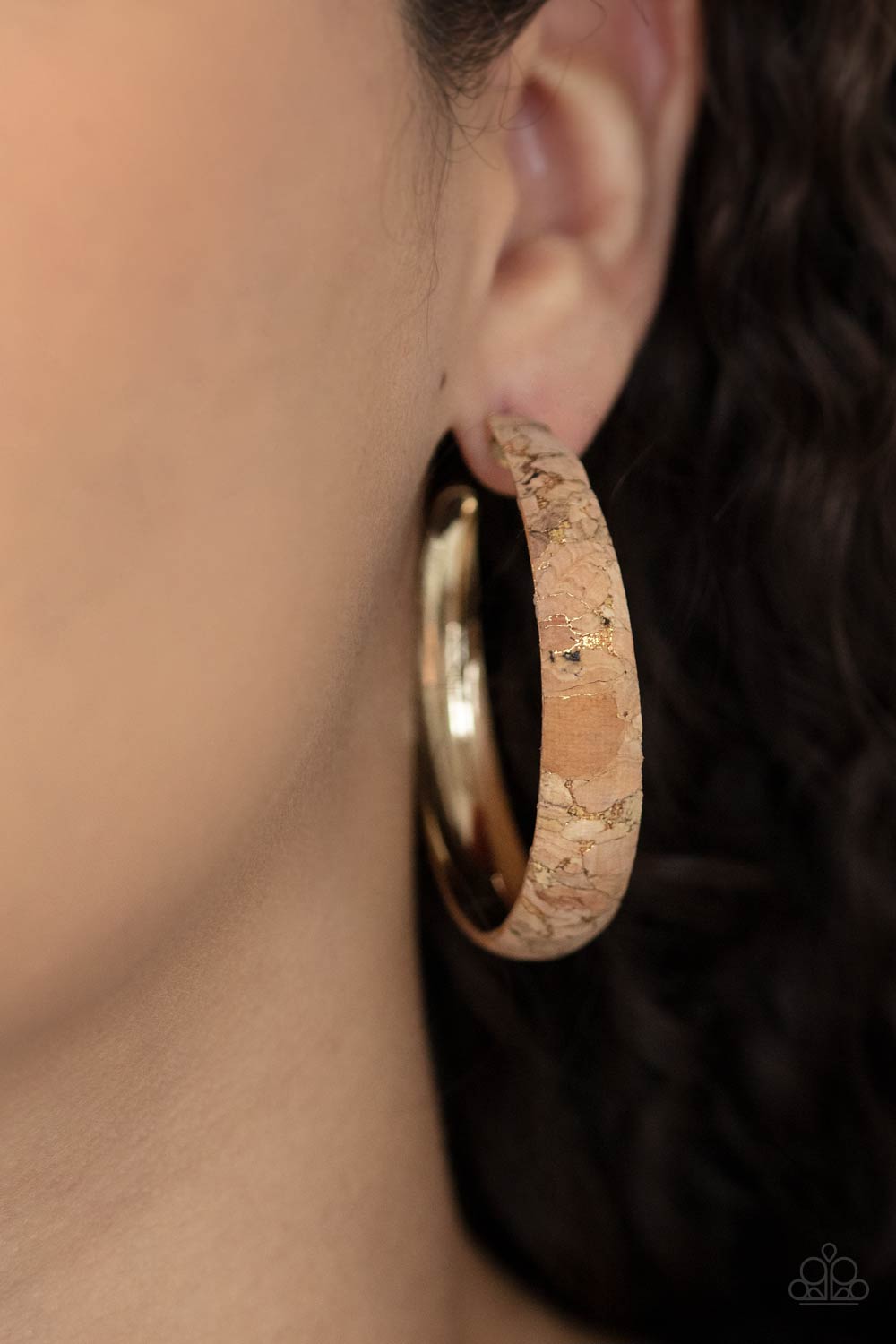 Paparazzi ♥ A CORK In The Road - Gold ♥  Earrings
