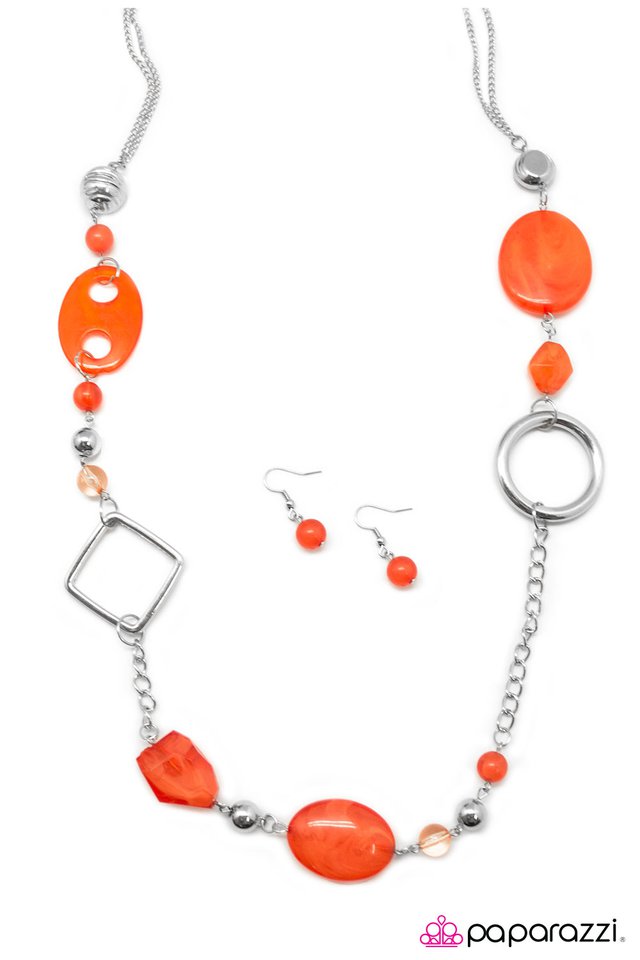 Paparazzi ♥ Shadow Dancer - Orange ♥ Necklace