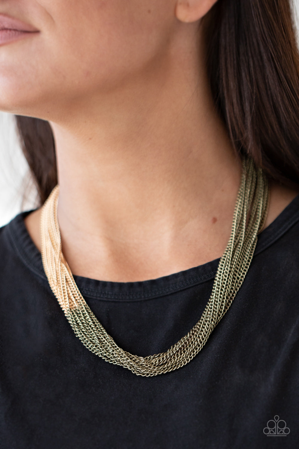 Paparazzi ♥ Metallic Merger - Brass ♥  Necklace