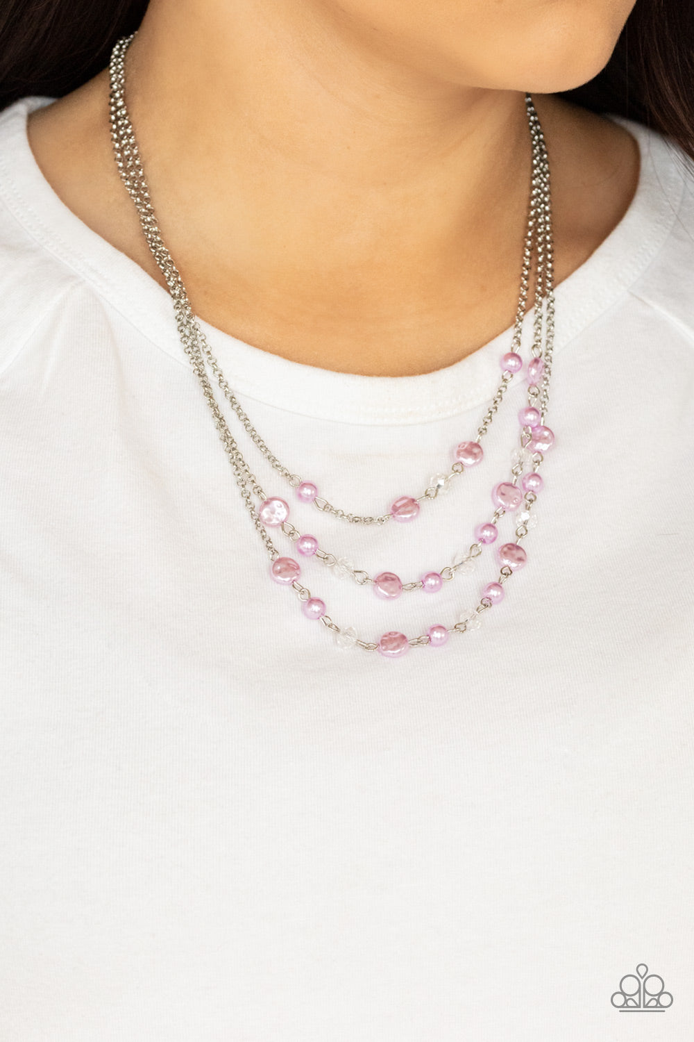 Paparazzi ♥ Let The Record GLOW - Purple ♥  Necklace