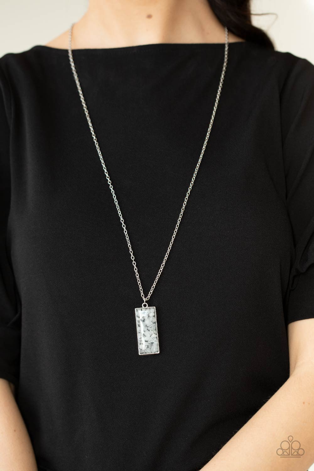 Paparazzi ♥ Retro Rock Collection - White ♥  Necklace