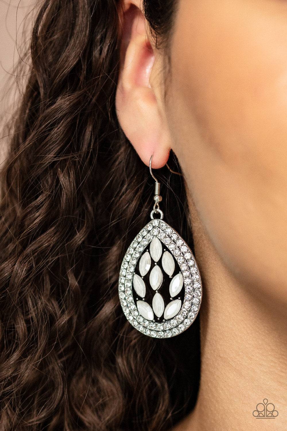 Paparazzi ♥ Encased Elegance - White ♥  Earrings