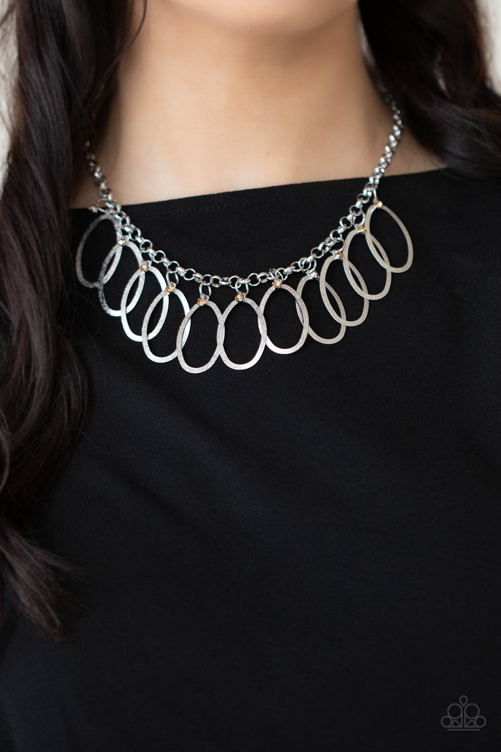 Paparazzi ♥ Double OVAL-time - Brown ♥  Necklace