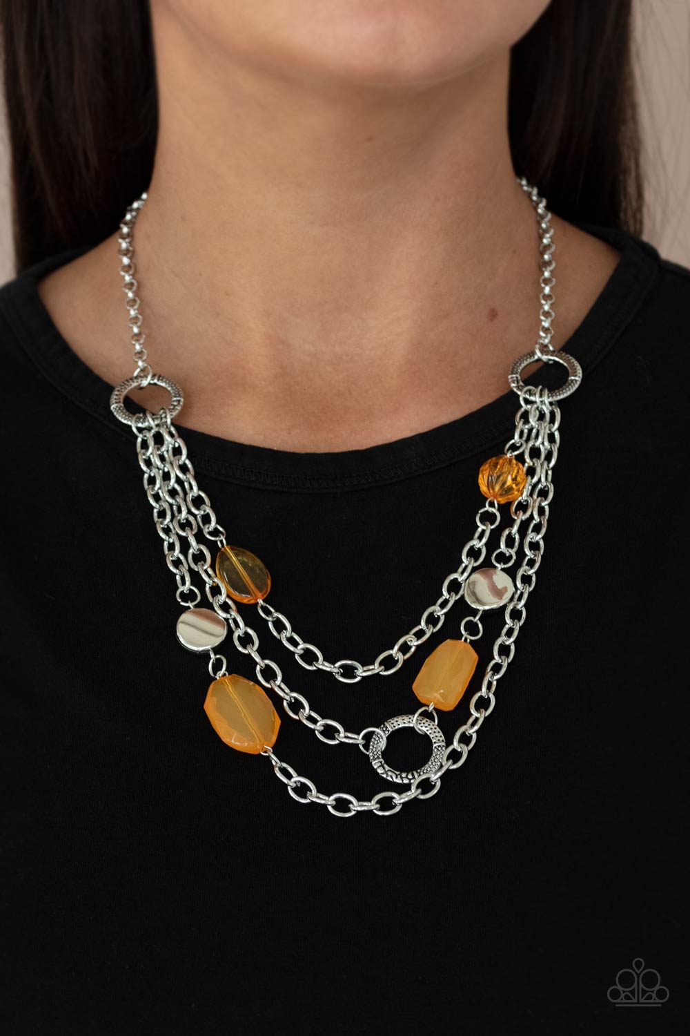 Paparazzi ♥ Oceanside Spa - Orange ♥  Necklace