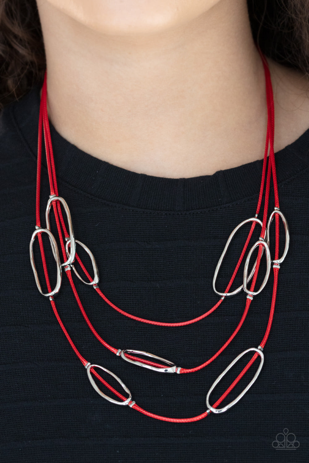 Paparazzi ♥ Check Your CORD-inates - Red ♥  Necklace
