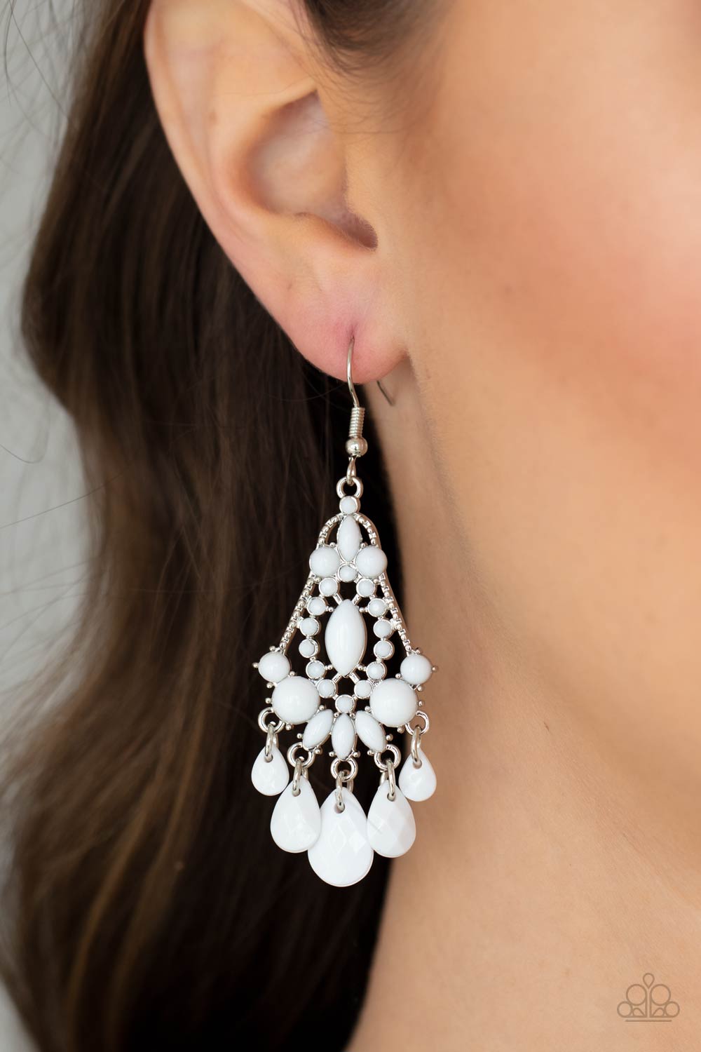 Paparazzi ♥ STAYCATION Home - White ♥  Earrings