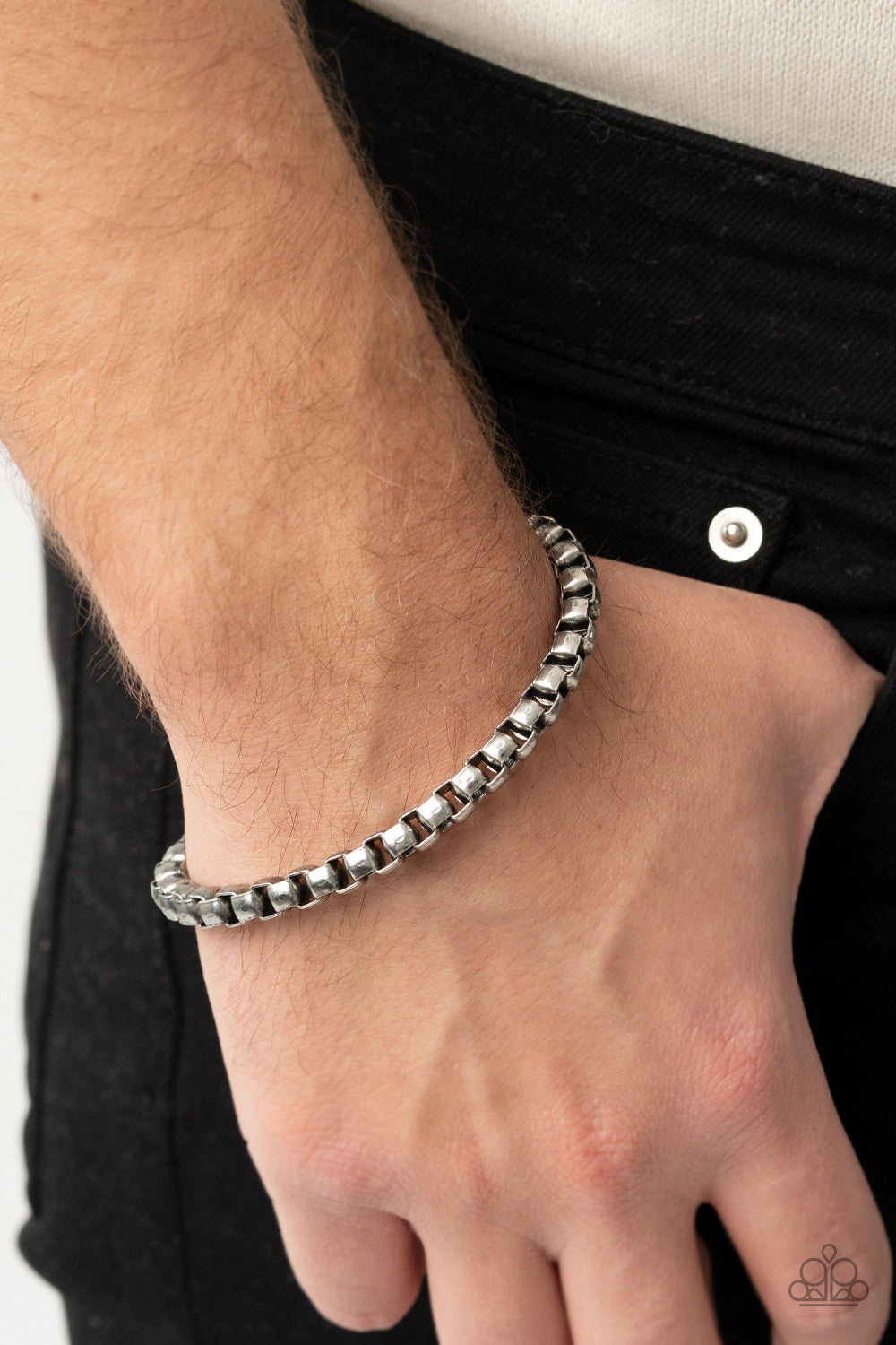 Paparazzi ♥ Armed Combat - Silver ♥  Mens Bracelet
