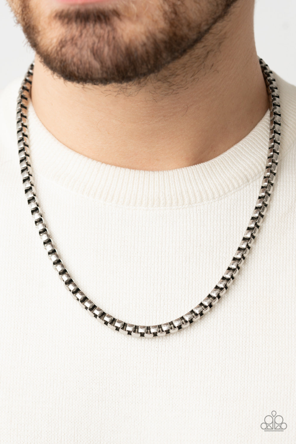 Paparazzi ♥ Combat Zone - Silver ♥  Mens Necklace