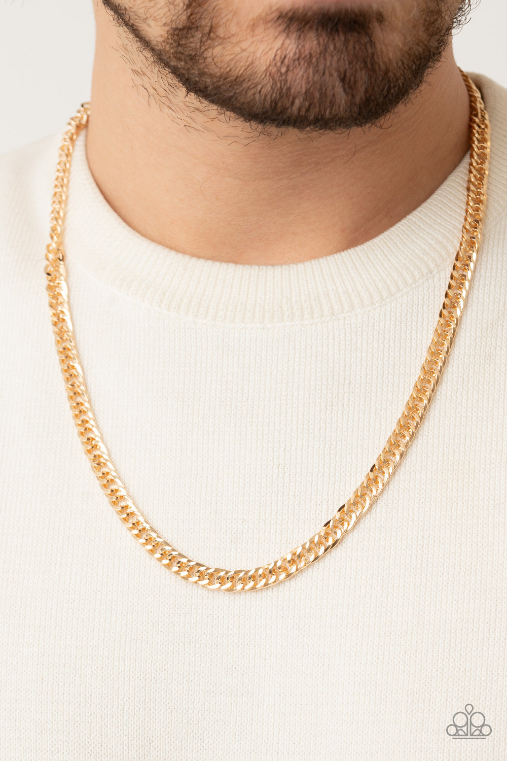 Paparazzi ♥ Valiant Victor - Gold ♥  Mens Necklace