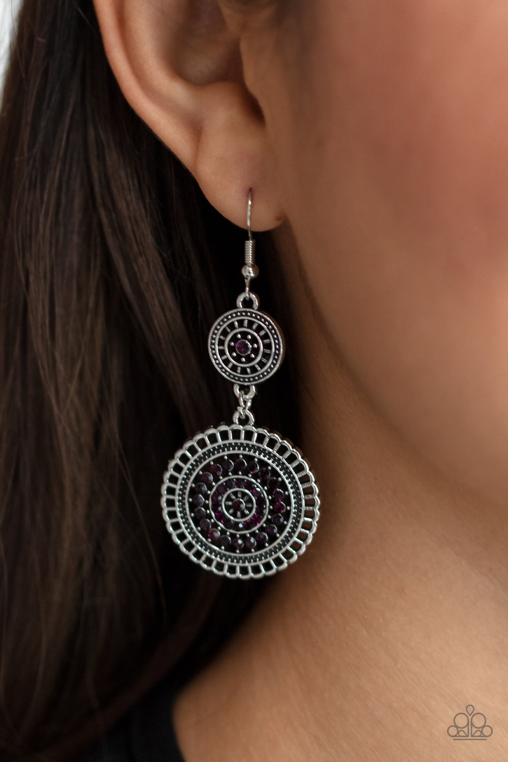 Paparazzi ♥ Bohemian Bedazzle - Purple ♥  Earrings