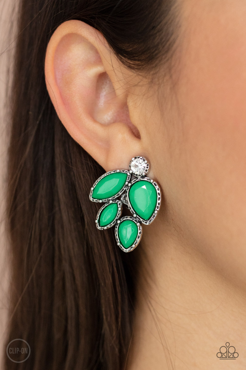Paparazzi ♥ Fancy Foliage - Green ♥  Clip-On