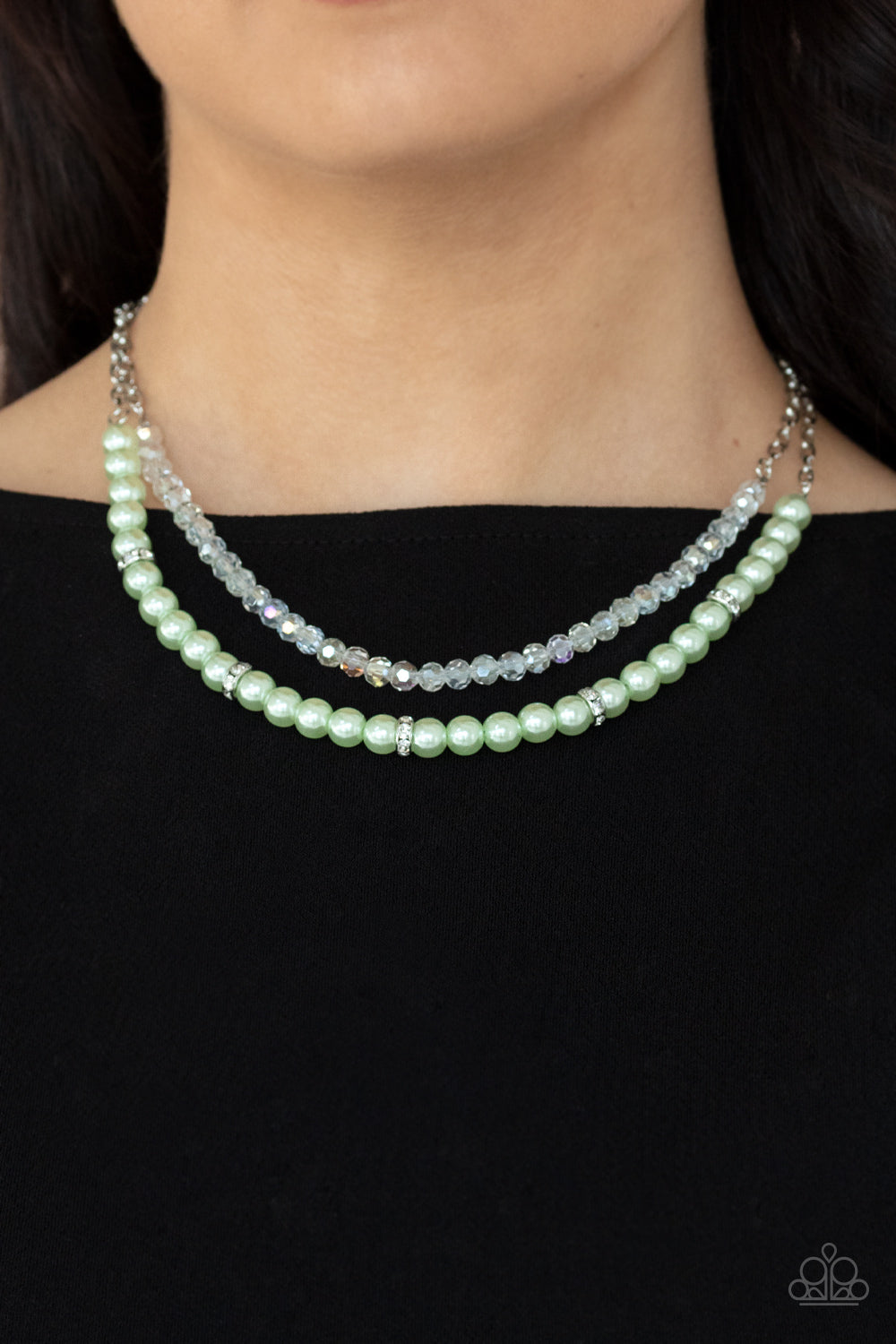 Paparazzi ♥ Parisian Princess - Green ♥  Necklace