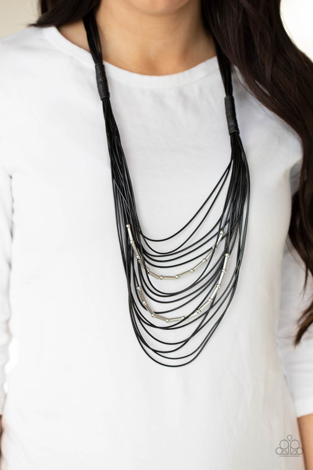 Paparazzi ♥ Nice CORD-ination - Black ♥  Necklace