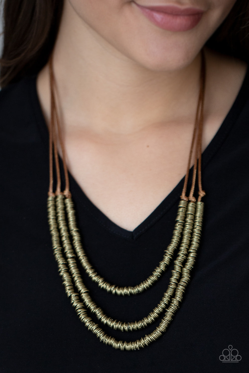 Paparazzi ♥ RING to Reason - Brass ♥  Necklace