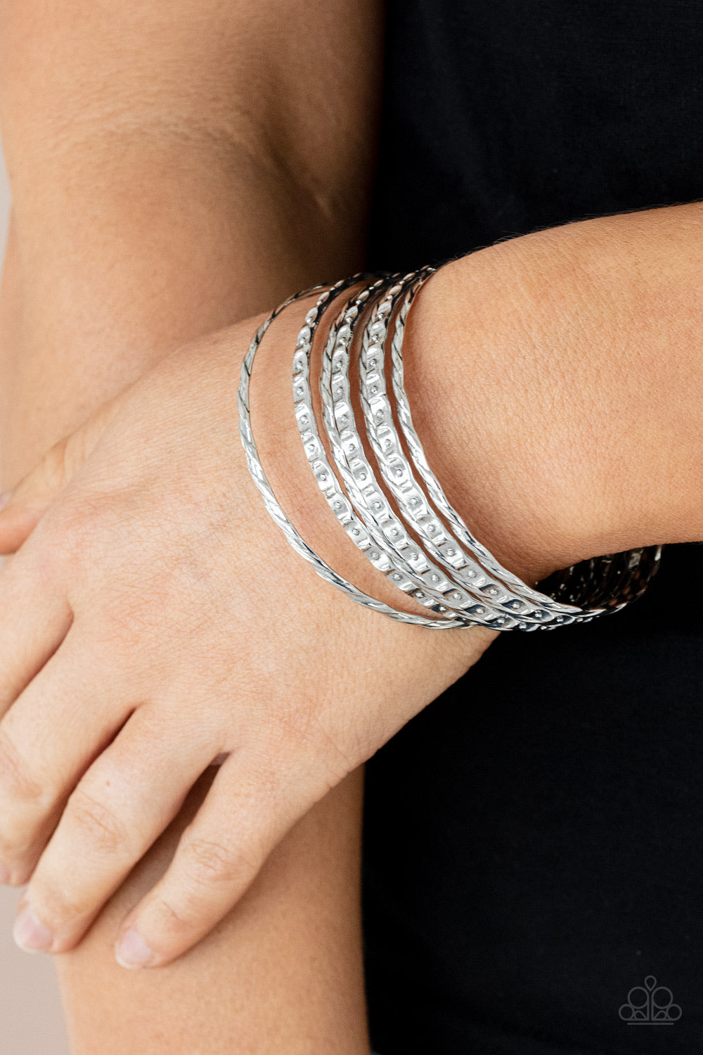 Paparazzi ♥ Back-To-Back Stacks - Silver ♥  Bracelet