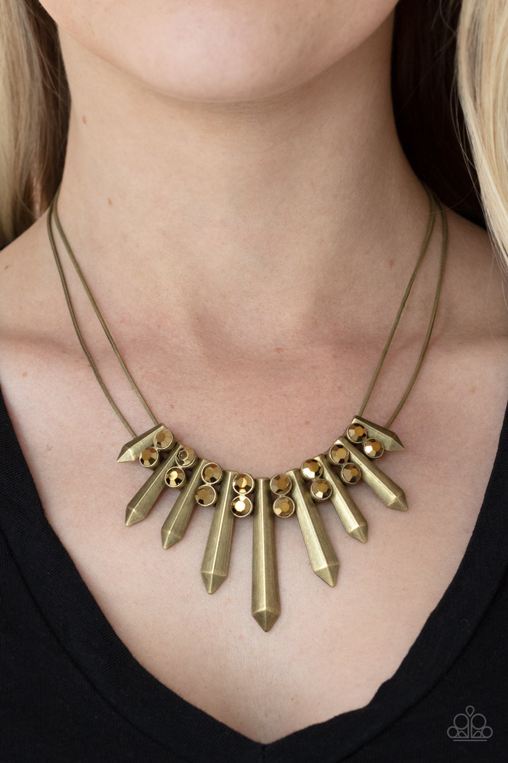 Paparazzi ♥ Dangerous Dazzle - Brass ♥  Necklace