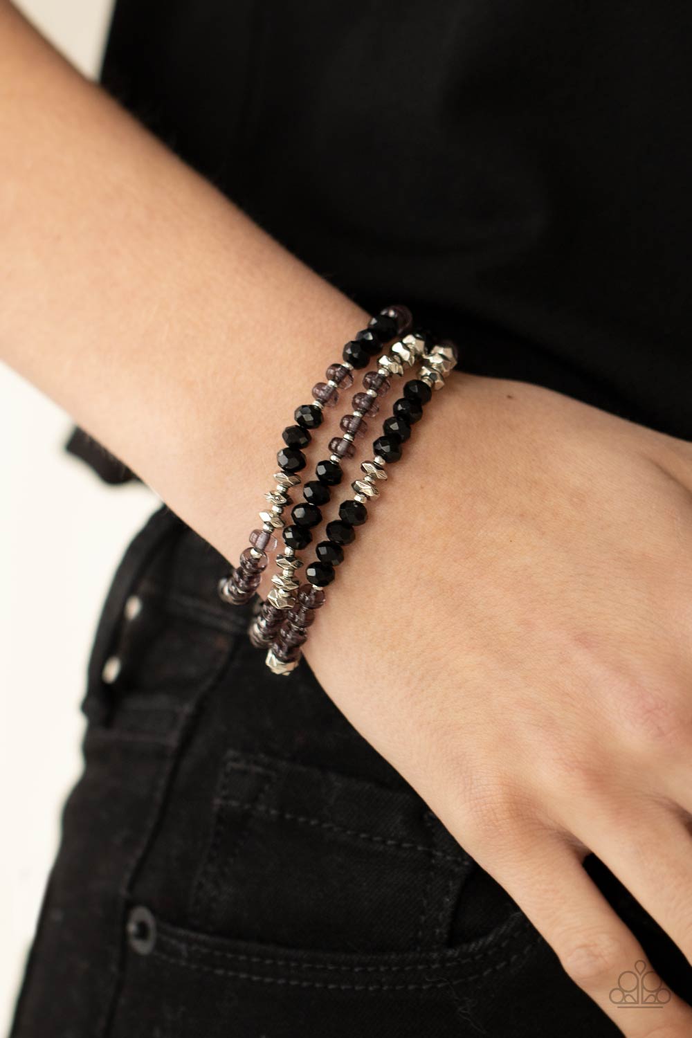 Paparazzi ♥ Stellar Strut - Black ♥  Bracelet