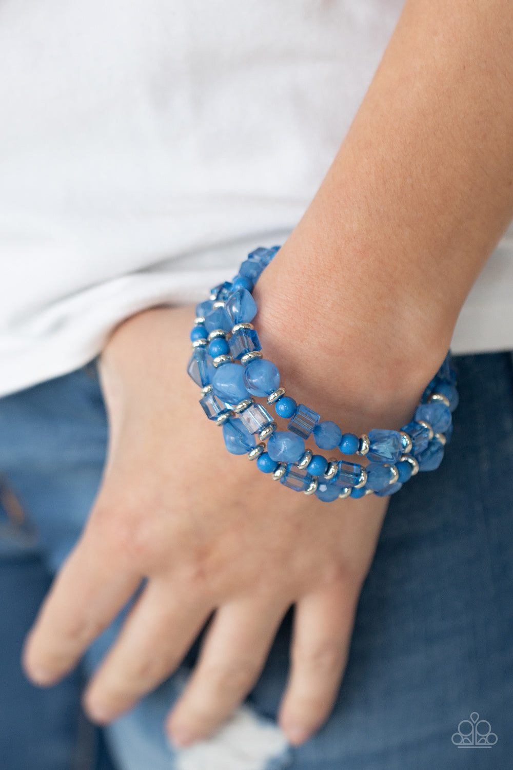 Paparazzi ♥ Girly Girl Glimmer - Blue ♥  Bracelet