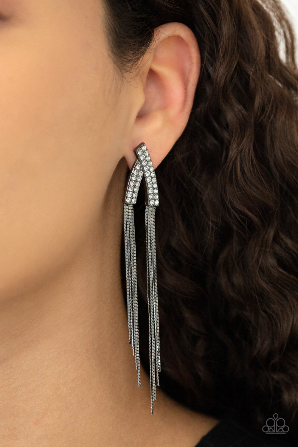 Paparazzi ♥ It Takes Two To TASSEL - Black ♥  Post Earrings