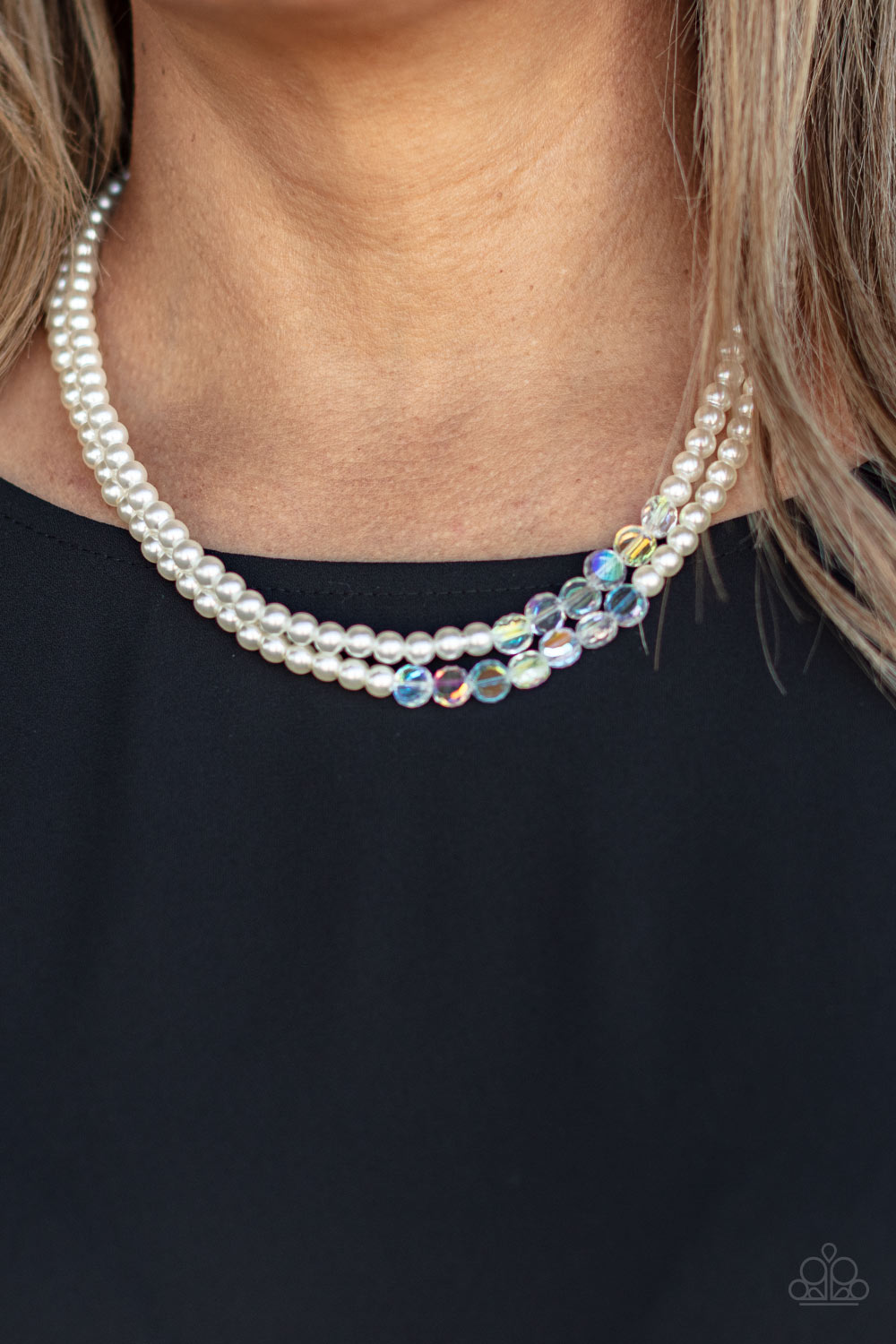 Paparazzi ♥ Poshly Petite - White ♥  Necklace