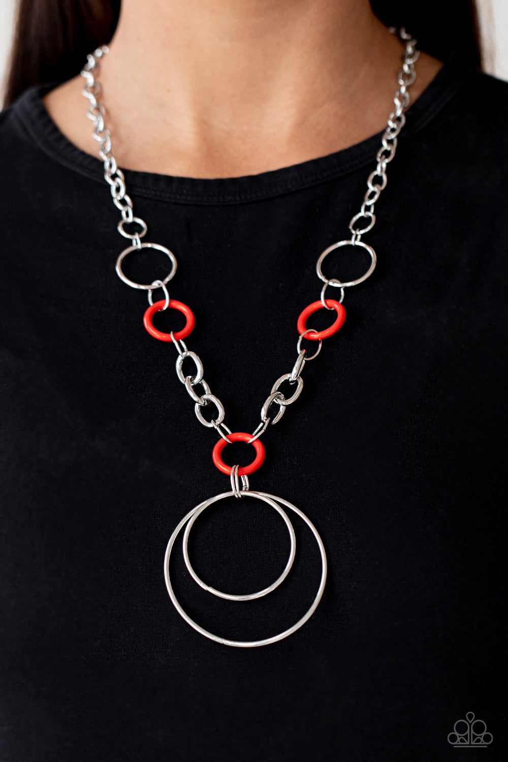 Paparazzi ♥ HOOP du Jour - Red ♥  Necklace