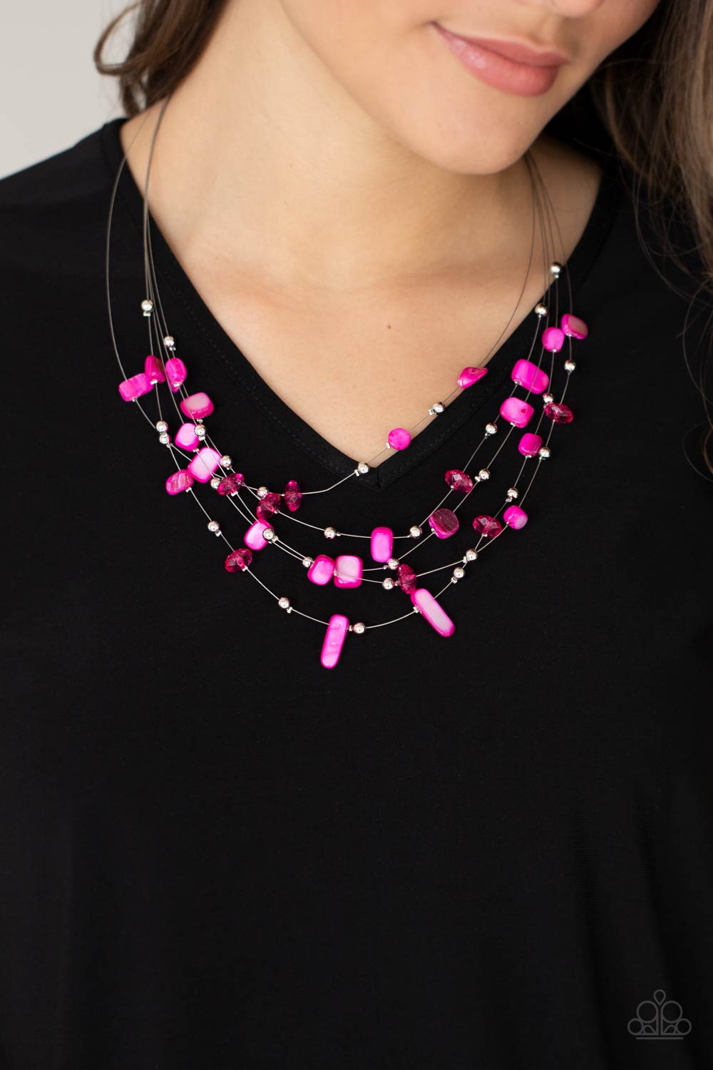 Paparazzi ♥ Prismatic Pebbles - Pink ♥  Necklace