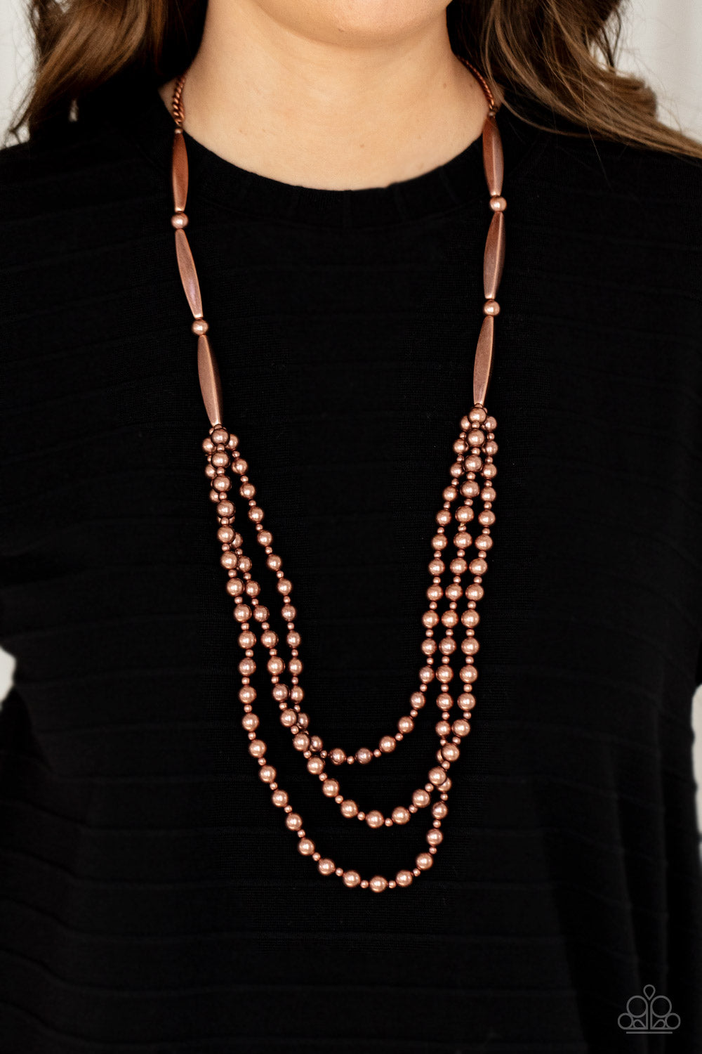 Paparazzi ♥ Beaded Beacon - Copper ♥  Necklace