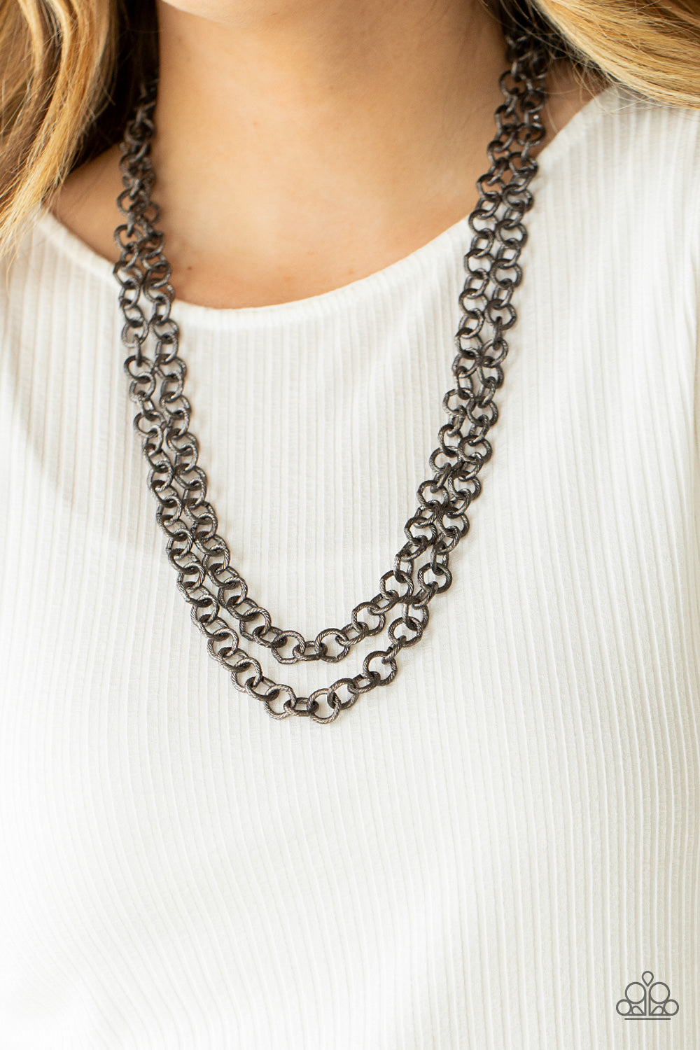 Paparazzi ♥ Grunge Goals - Black ♥  Necklace
