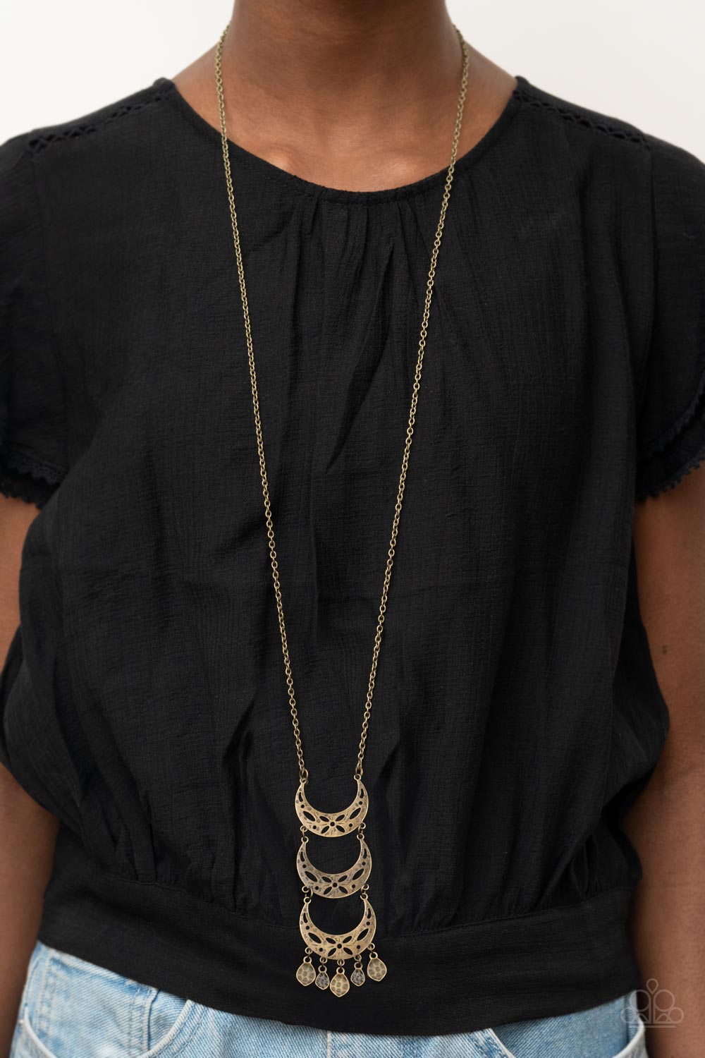 Paparazzi ♥ Half-Moon Child - Brass ♥  Necklace