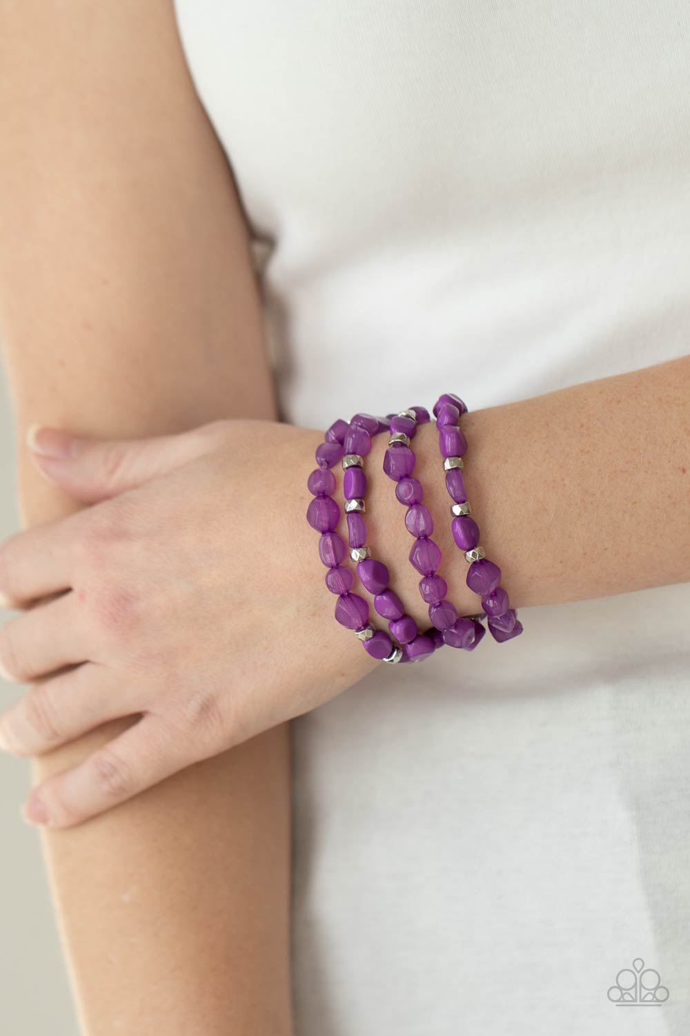 Tie Dye Glow in The Dark & Purple Fortune Stretch Bracelets - 2 Pack