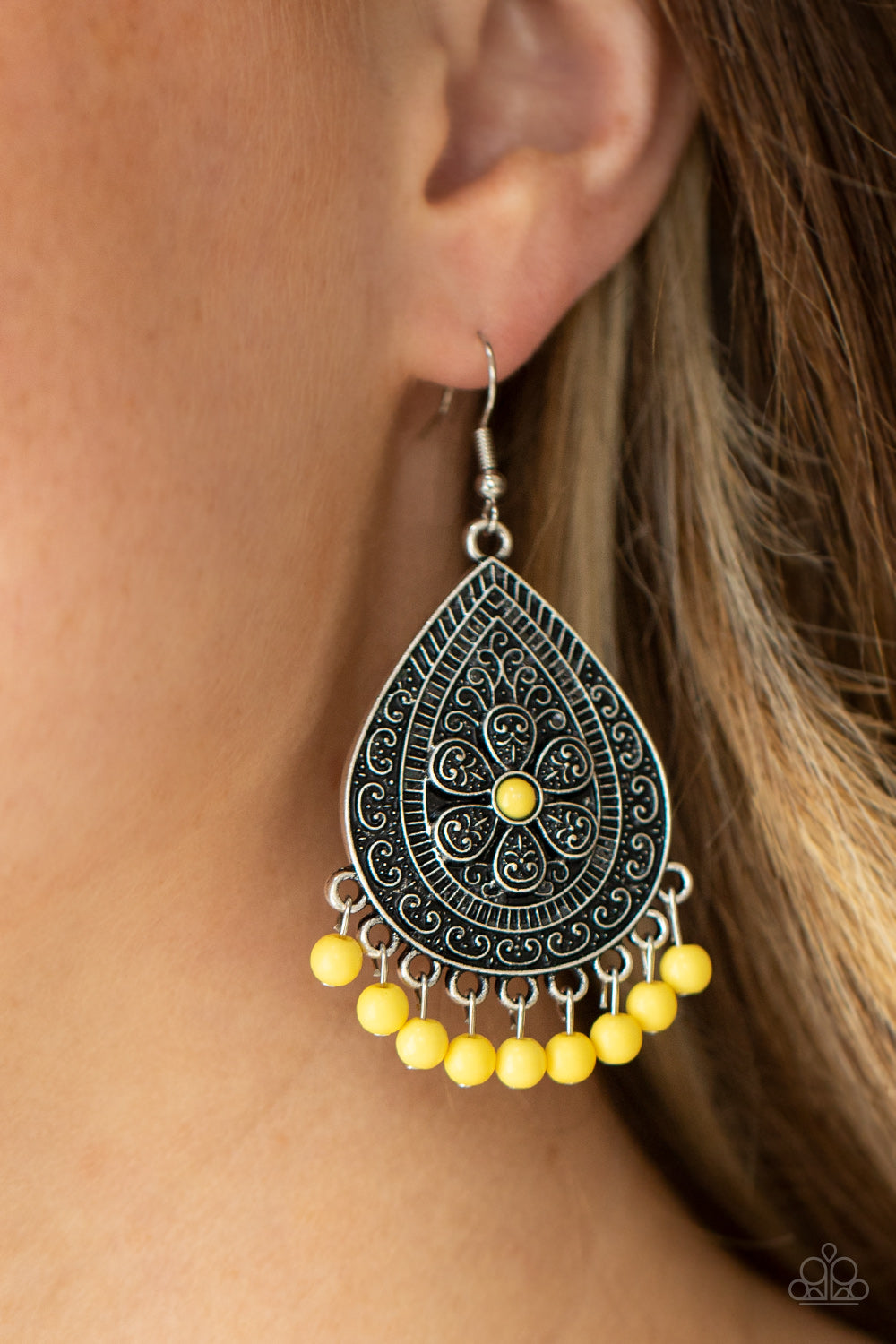 Paparazzi ♥ Blossoming Teardrops - Yellow ♥  Earrings