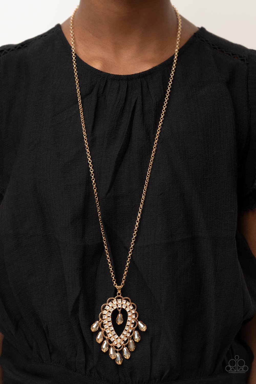 Paparazzi ♥ Teasable Teardrops - Gold ♥  Necklace