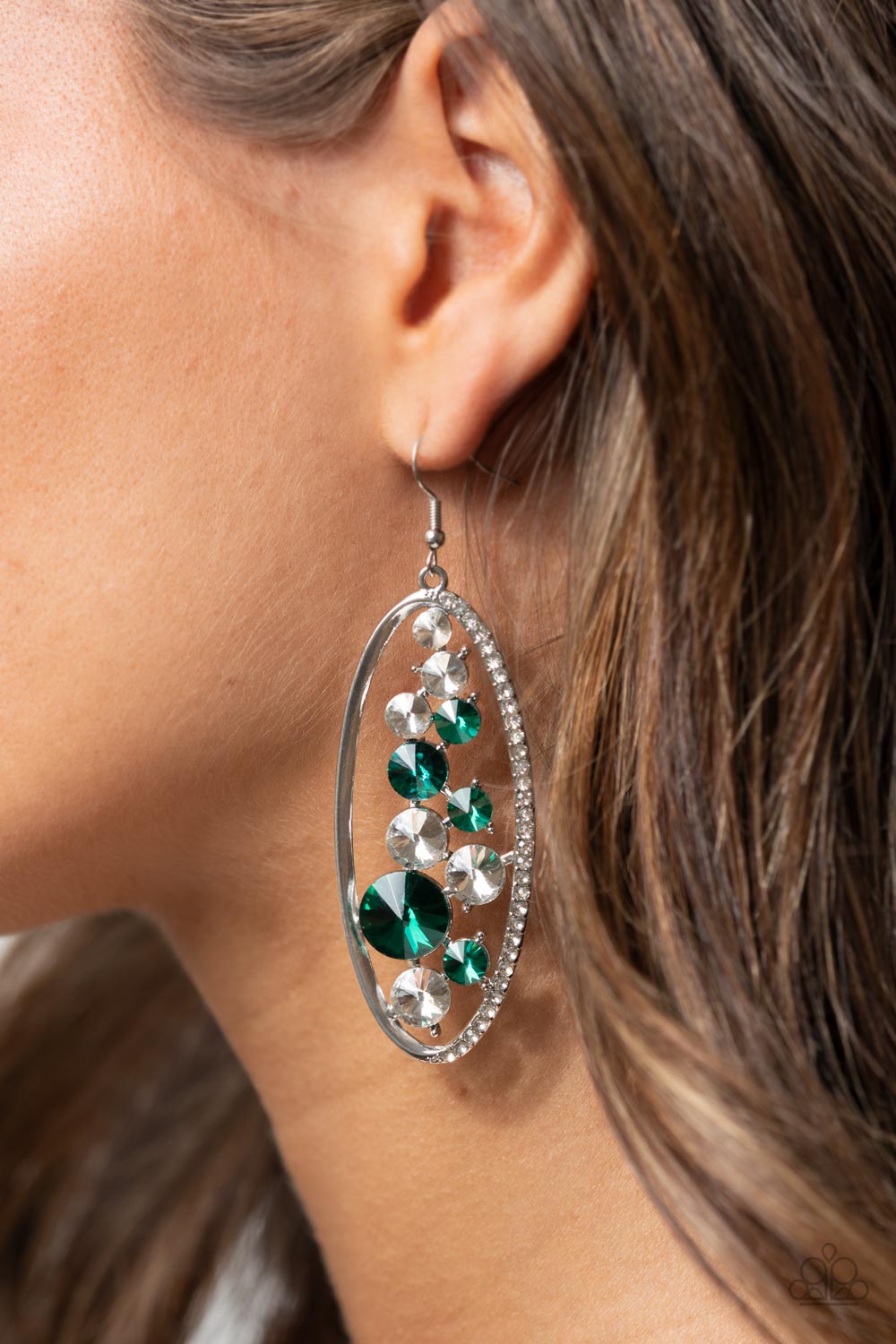 Paparazzi ♥ Rock Candy Bubbly - Green ♥  Earrings